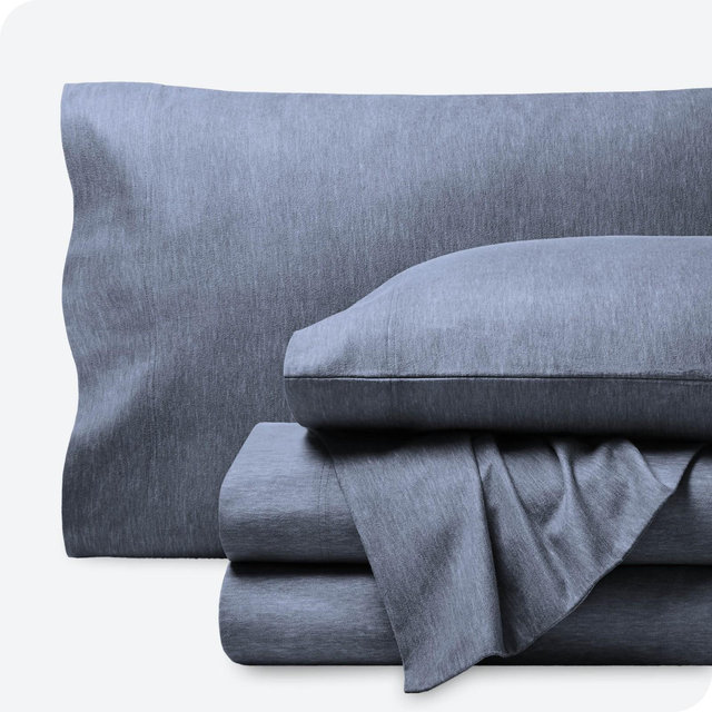 Heather Indigo Cotton Flannel King Sheet Set by Bare Home