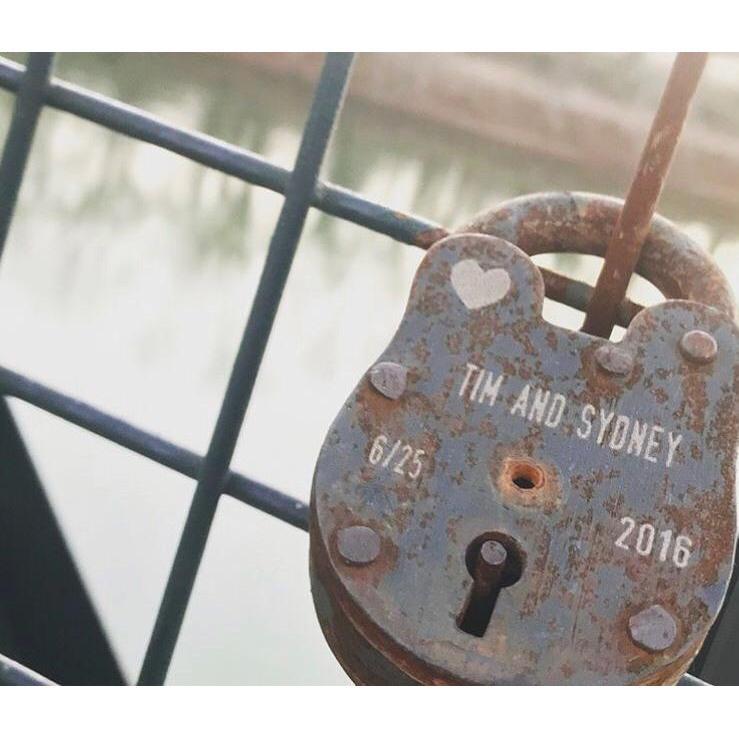 This is on a bridge in Rome where a lot of couples put locks on- we did this for our two year anniversary!