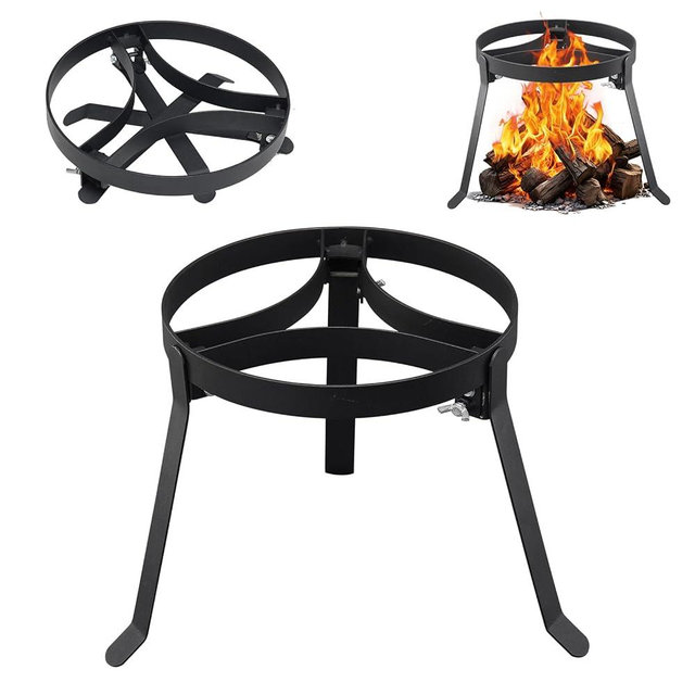 ETICSIPA Cooking Tripod for Campfire, 9.8Inch Durable Steel Campfire Tripod for Cooking for Dutch Oven Outdoor Cooking, Foldable Fire Pit Stand with Black Heat Resistant Coating