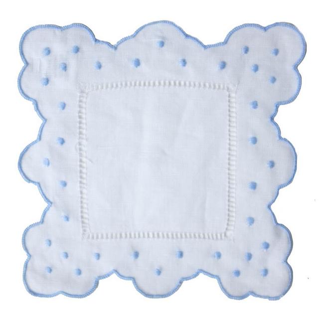 Scallop & Dot Cocktail Napkins - Blue