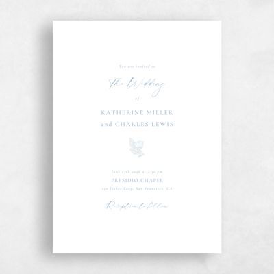 Dusty Blue Wedding Invitation - Bennett Classic