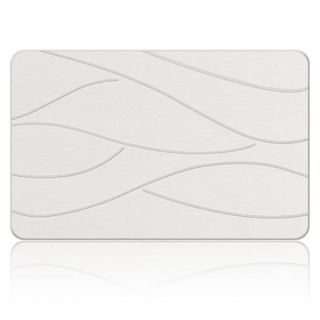 Veeloim Stone Bath Mat Diatomaceous Earth Shower Mat Non-Slip Super Absorbent Diatomite Stone Bath Mats for Bathroom Floor Quick Drying Natural Easy to Clean(23.6''×15.4" White)