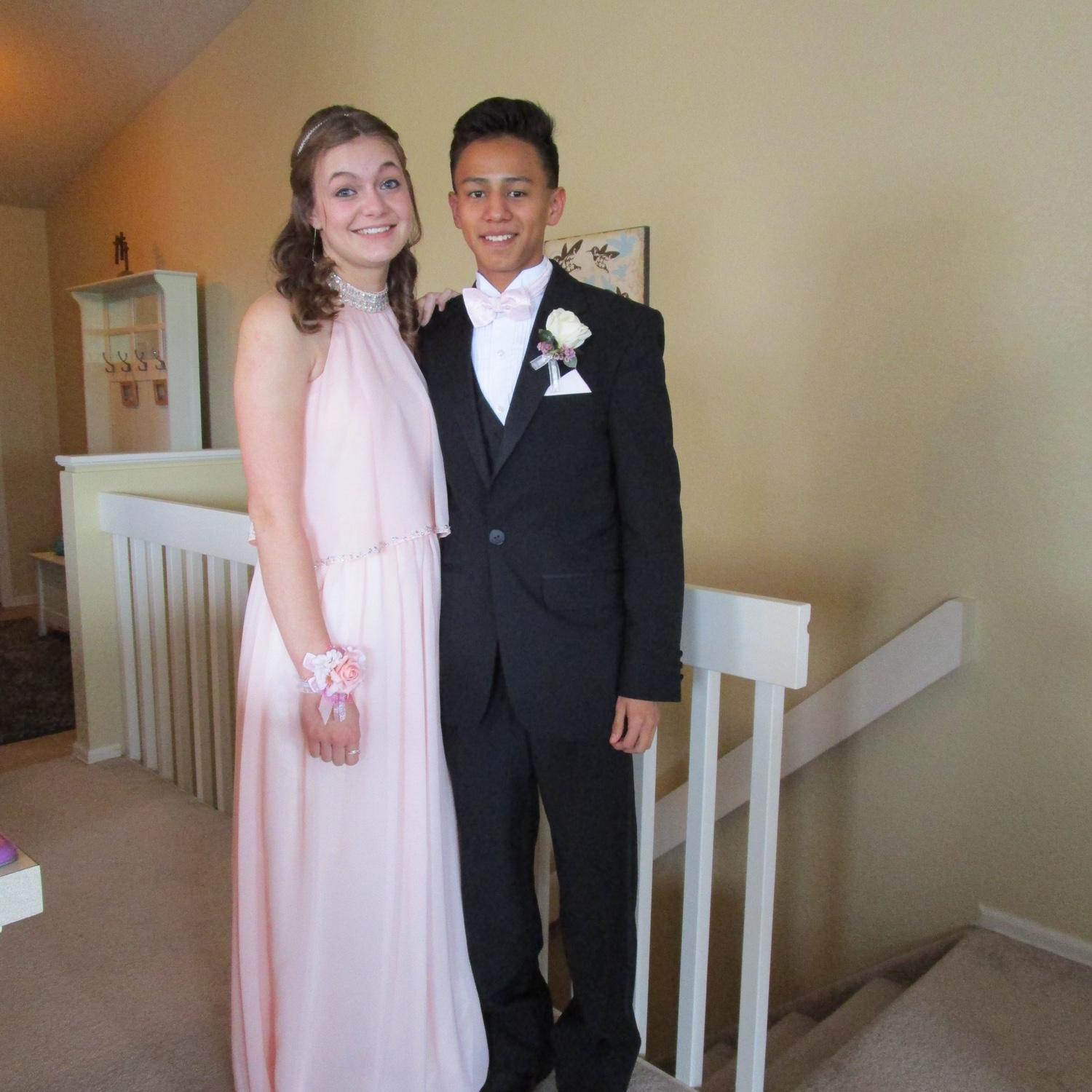 At our first prom together, Saúl’s senior prom, April 2016