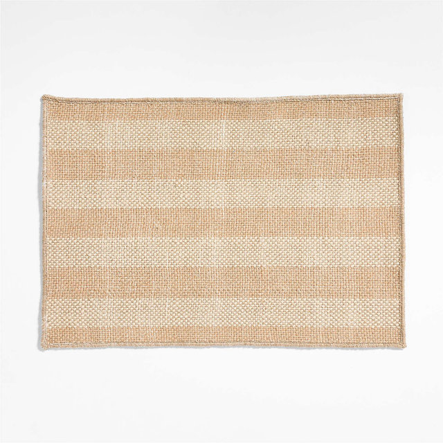 Stripe Performance Ivory and Natural Indoor/Outdoor Doormat 24"x36"