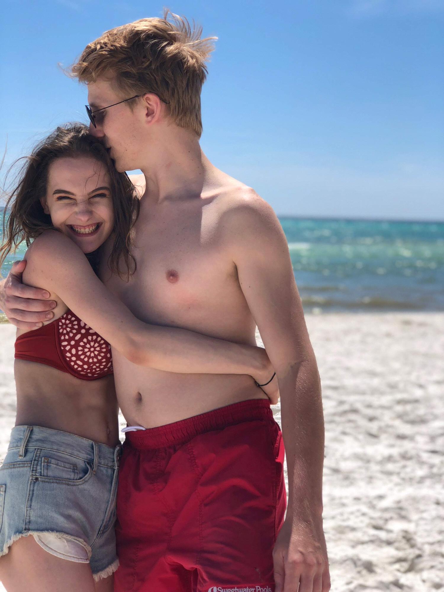 Chase and Jessica a few months into dating on a beach trip with friends. This was thee trip Jessica knew Chase was something special.