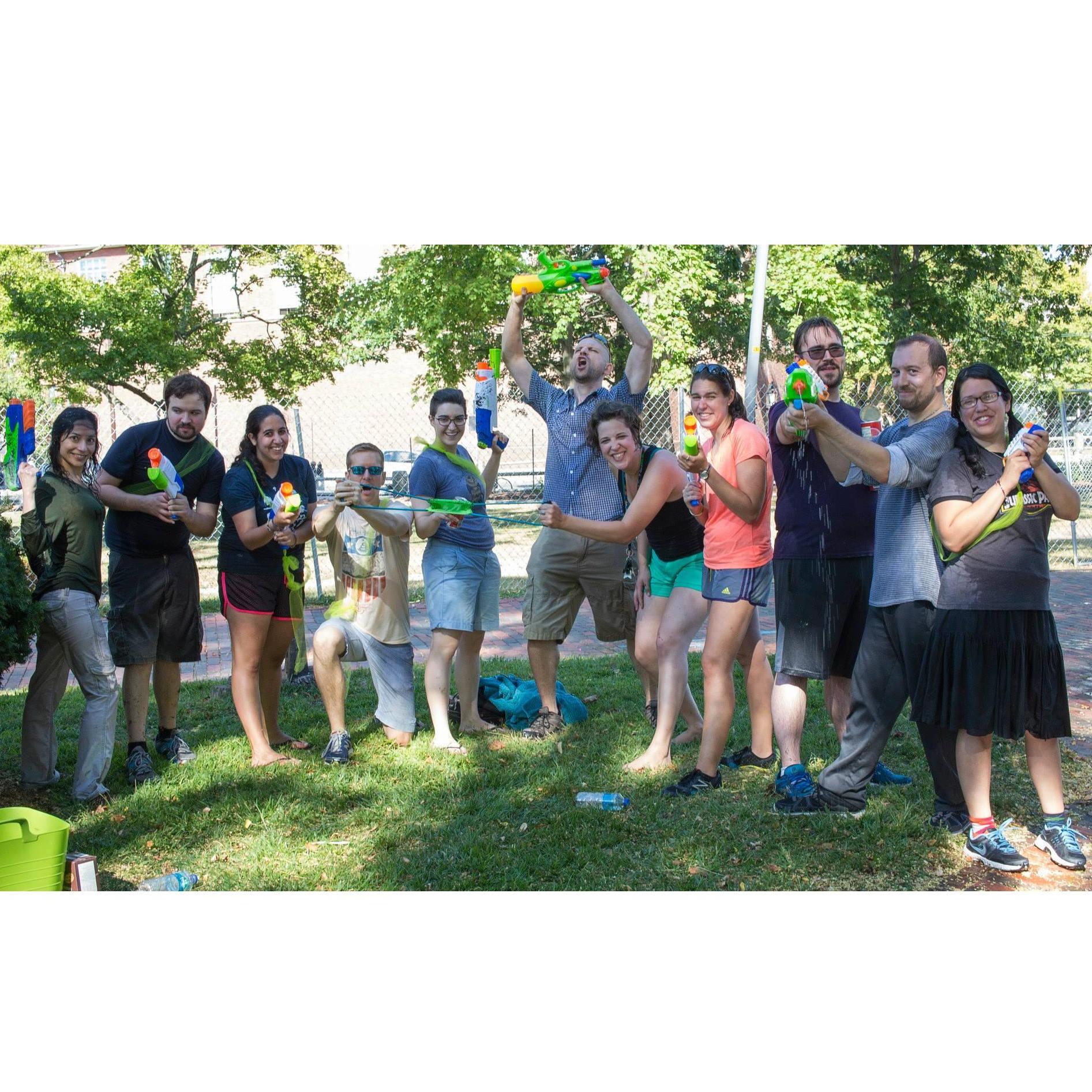 Sean's surprise super-soaker ambush birthday party in Cambridge, MA. 2014