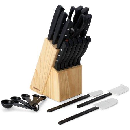 Farberware 22-Piece Wave Edge Cutlery Set with Block