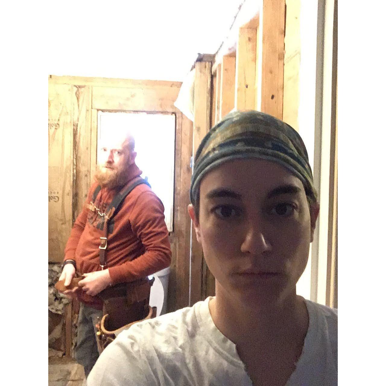 EARLY morning bathroom demo, I was not pleased but it was worth it!