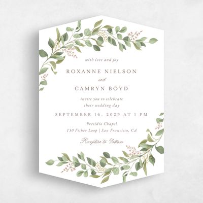 White Diamond Wedding Invitation - Orphne Portrait