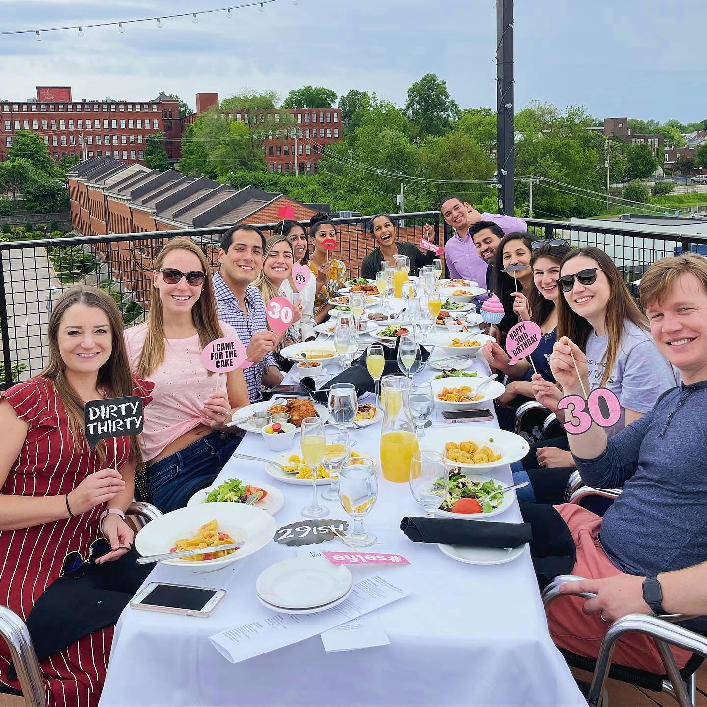 Not to be outdone, Nick surprised her with her sister, friends, and a 30th birthday brunch!