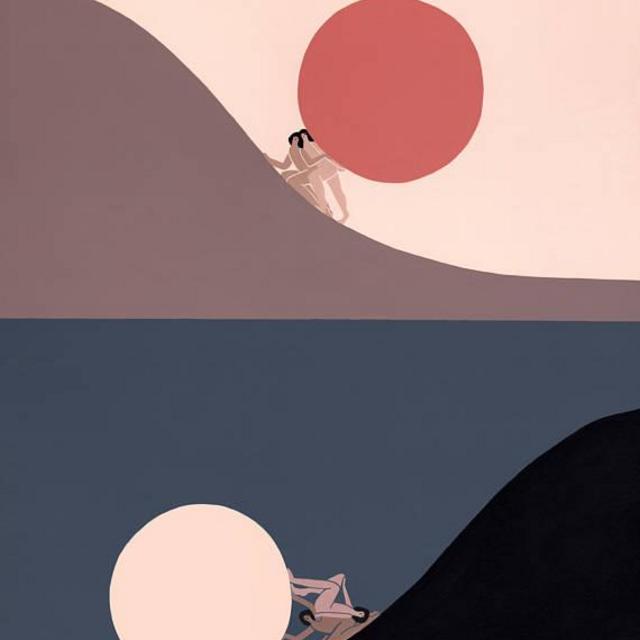 ETSY.COM : Art Print - Carrying The Sun Up The Hill, Rolling The Moon Back Down