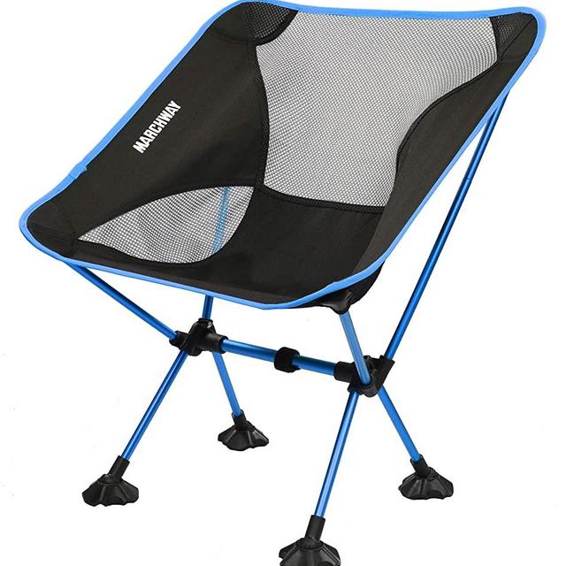 MARCHWAY Ultralight Folding Camping Chair with Anti-Sinking Wide Feet, Portable Compact for Outdoor Camp, Beach, Travel, Picnic, Hiking, Lightweight Backpacking