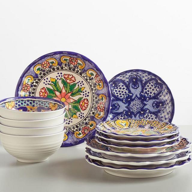 Del Sol Melamine 12-Piece Dinnerware Set