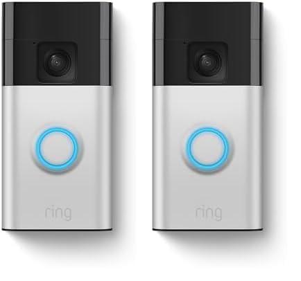 All-new Ring Battery Doorbell — Now with 66% more coverage, Head-to-Toe Video, Live View with Two-Way Talk, and Motion Detection & Alerts (2024 release), | 2-pack | Satin Nickel