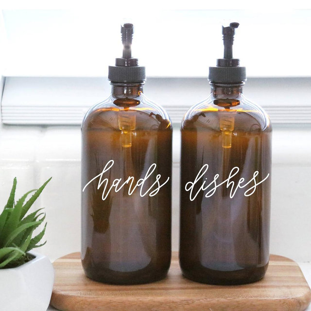 HANDS + DISHES | calligraphy amber soap...