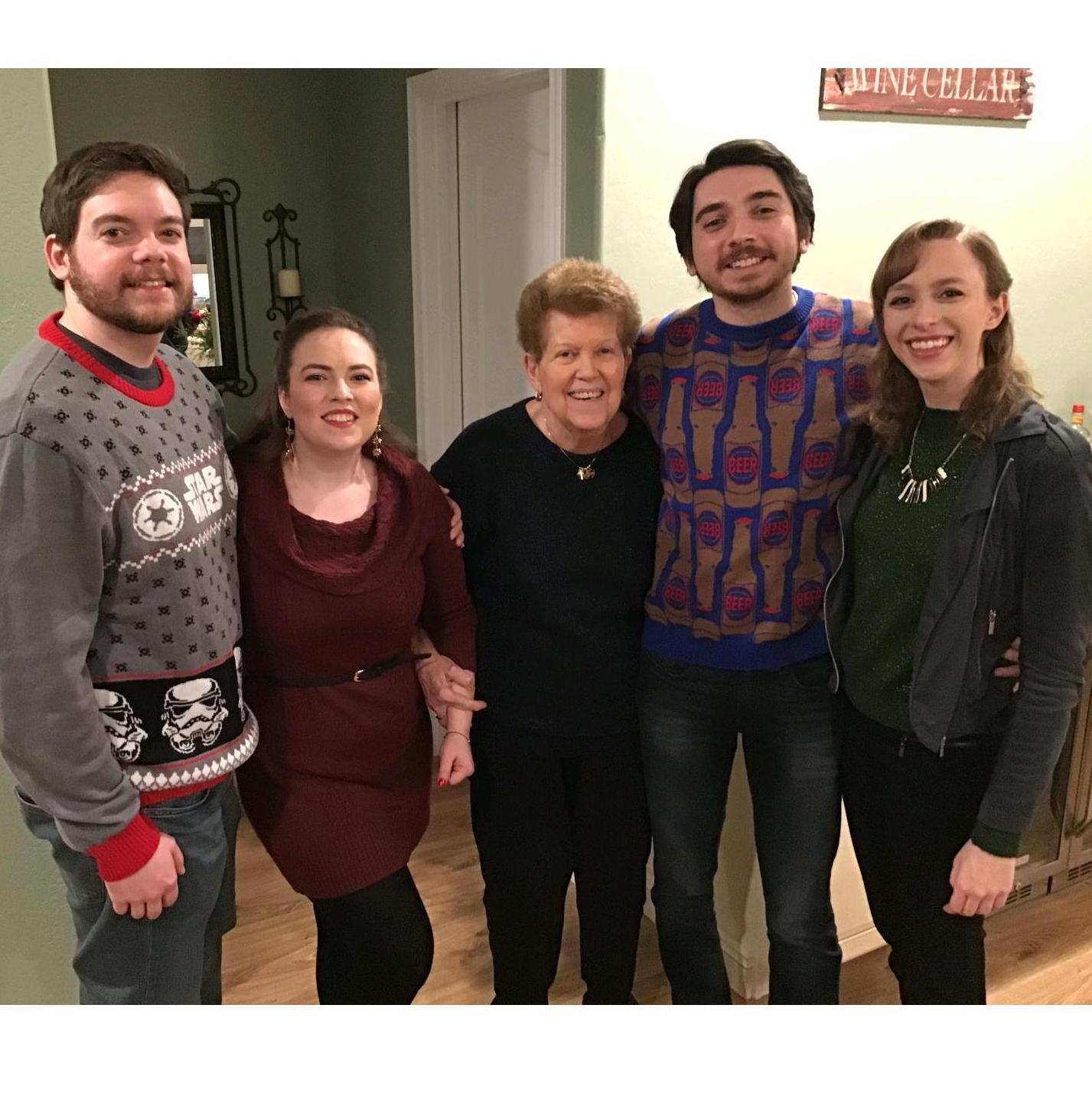 Our first Christmas together with Curt's Nonna and siblings.