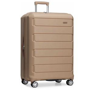 Latte Beige | Pagosa Indestructible Hardshell Expandable Spinner Luggage, 30-Inch Large