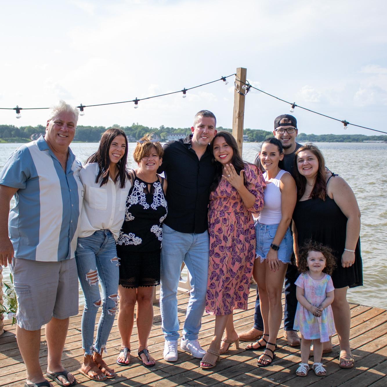 Ryan's family at our engagement, July 2023.