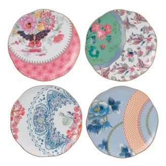 Wedgwood Butterfly Bloom Tidbit Plates, Set of 4