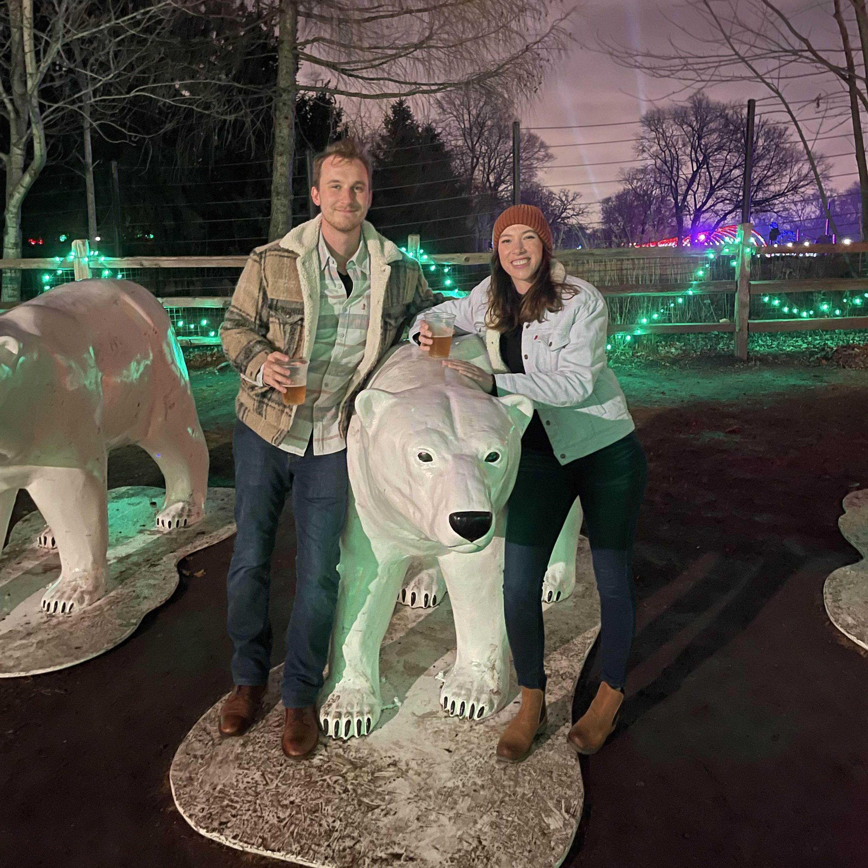 Up close and personal with a polar bear at the zoo!