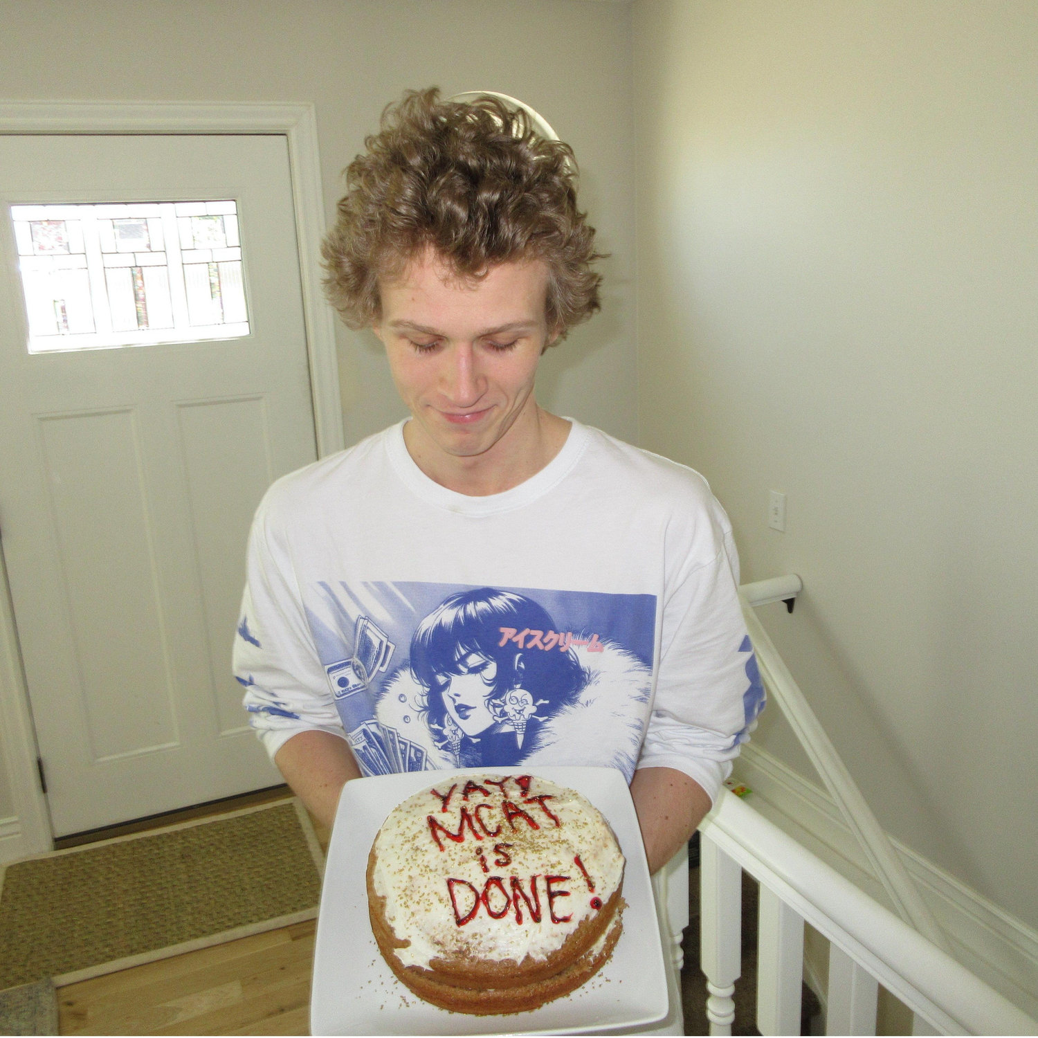 Right after Sam finished the MCAT, Madeline made this (beautiful) cake to celebrate