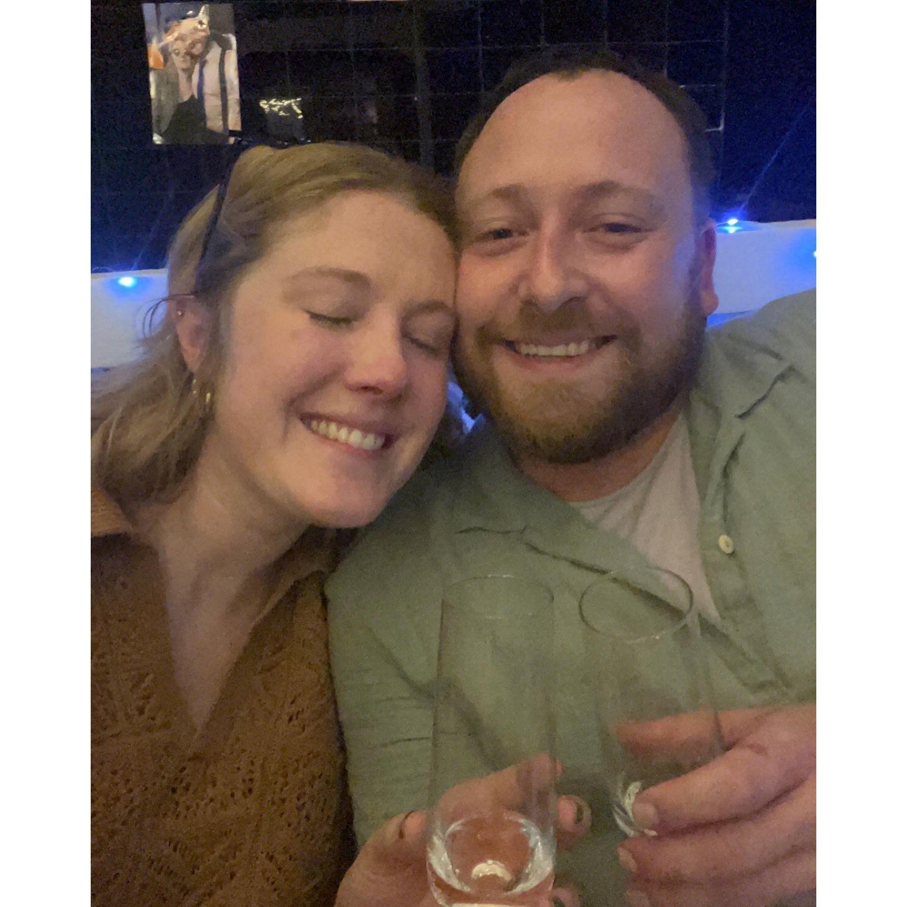 The night Jack proposed on our front porch!