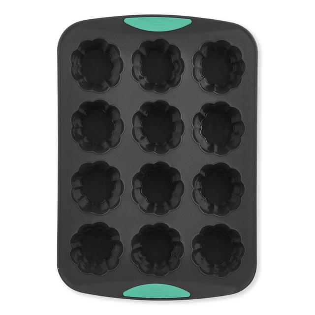 Trudeau® Silicone 12-Cup Flower Cupcake Pan in Mint