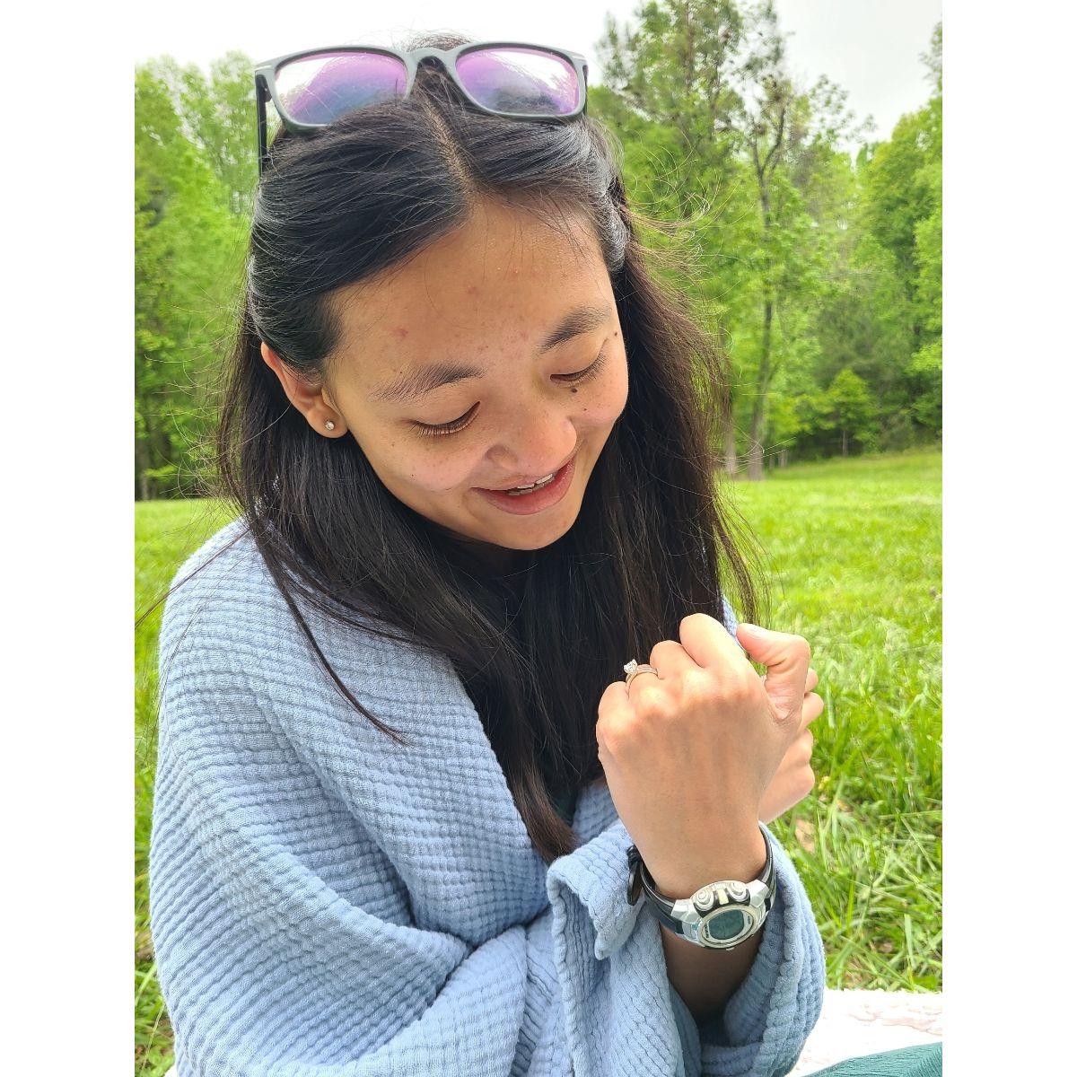 4.27.24 Admiring the ring right after Colin proposed