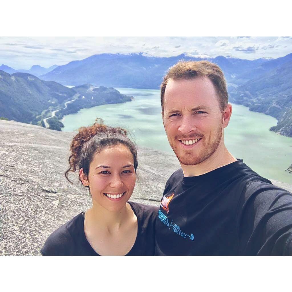 Two hours into the Chief Stawamus hike, before the proposal!