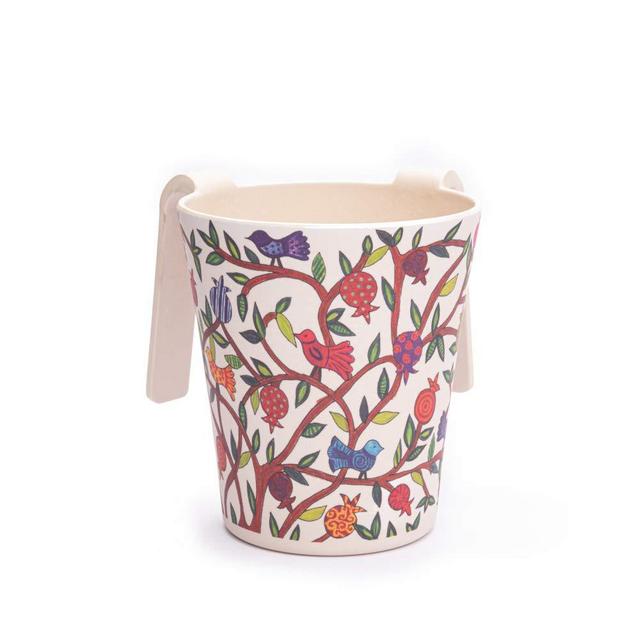 Yair Emanuel Bamboo Hand Washing Cup for Netilat Yadayim Traditional Jewish Judaica (Birds NYO-2)