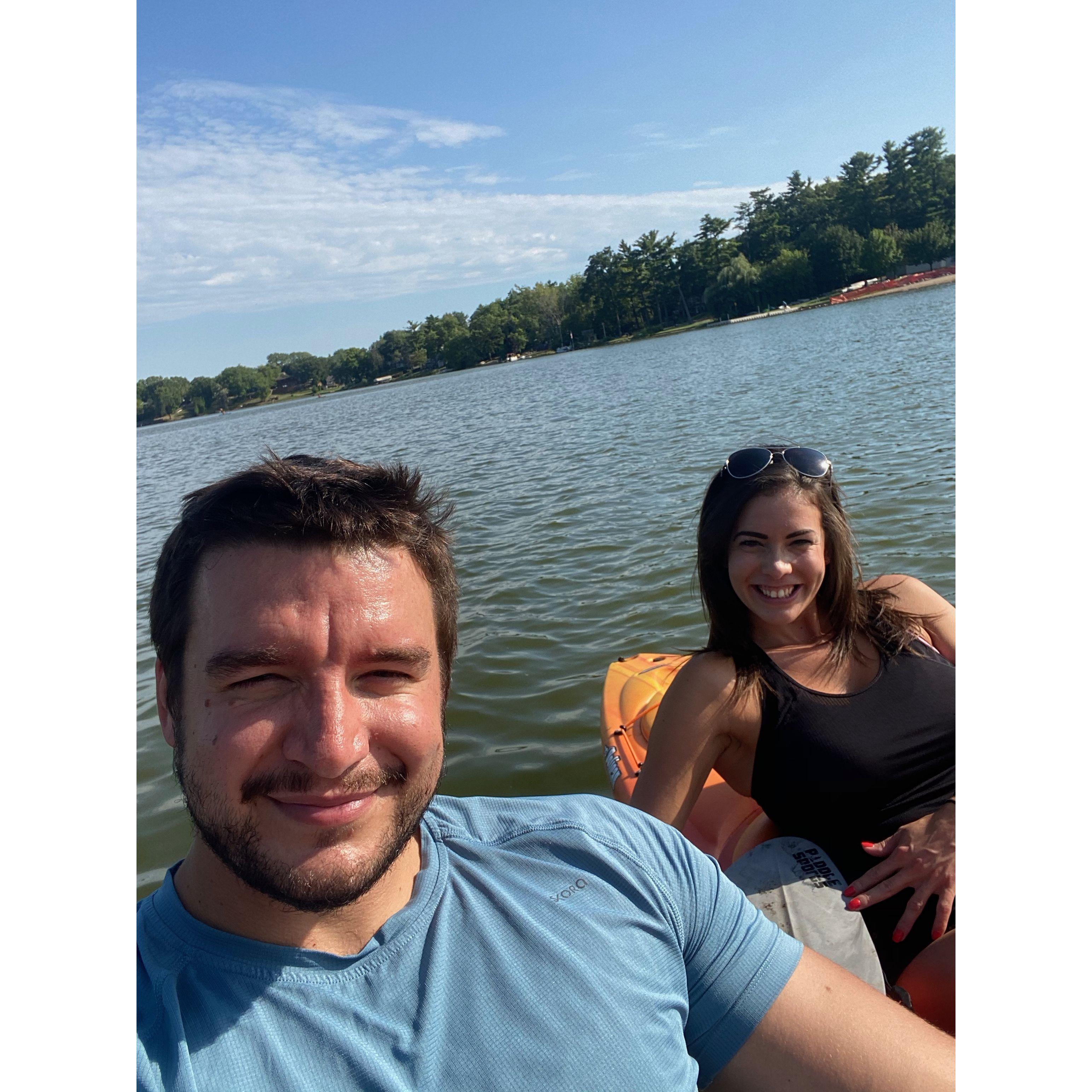 A date on the lake, right after I first met his parents!