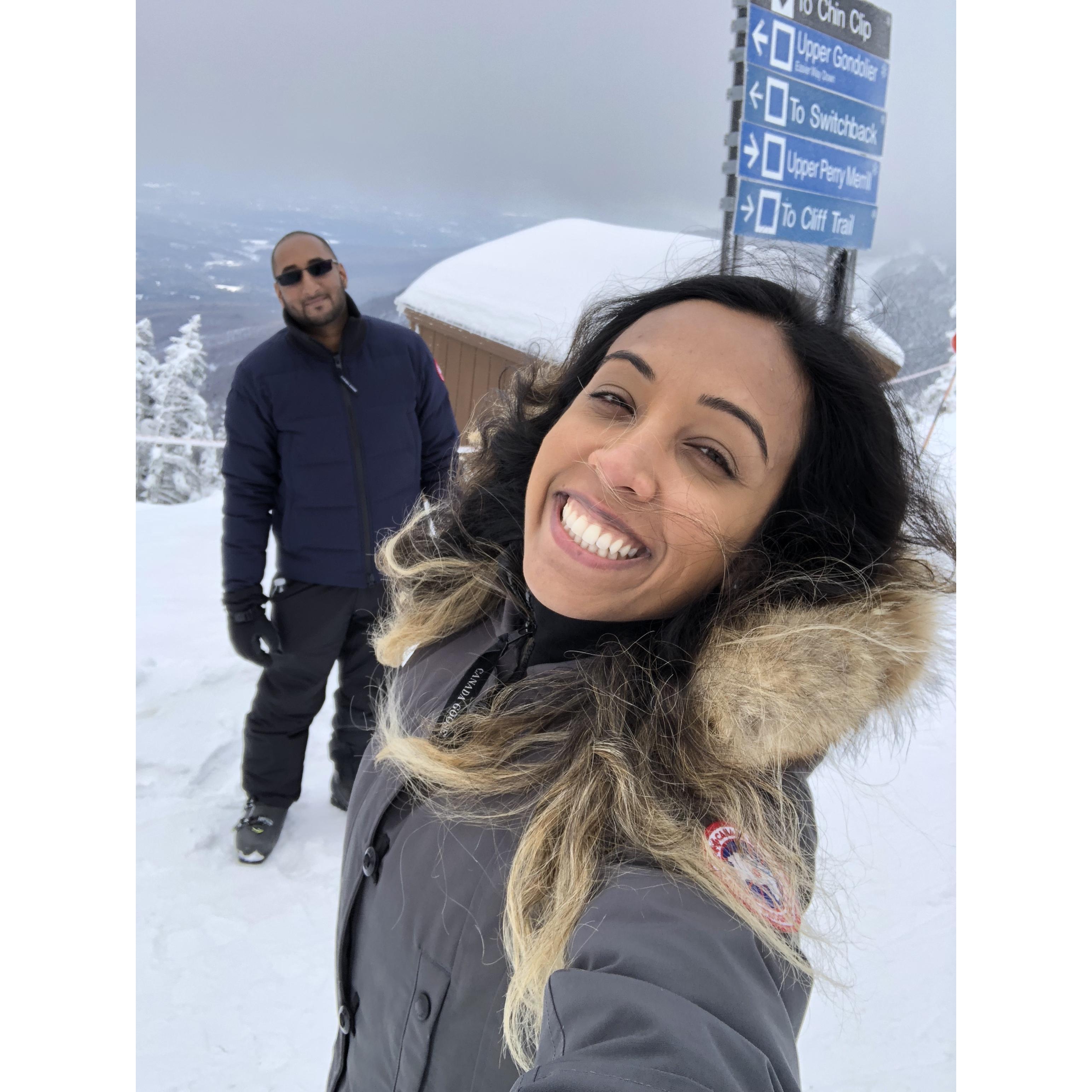 Cheesing on top of the world in Stowe, Vermont.