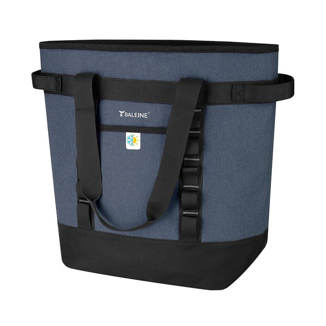 BALEINE Large 36-Can Cooler Bags Insulated, PEVA Soft Cooler Tote Bag, Insulated Grocery Bags with Zippered Top (8.5 Gallon, Blue)
