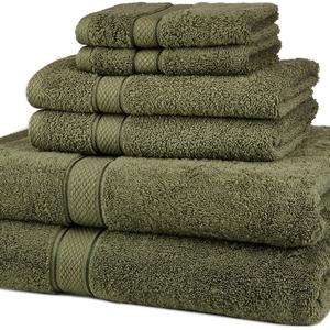 Pinzon Blended Egyptian Cotton 6-Piece Towel Set, Moss