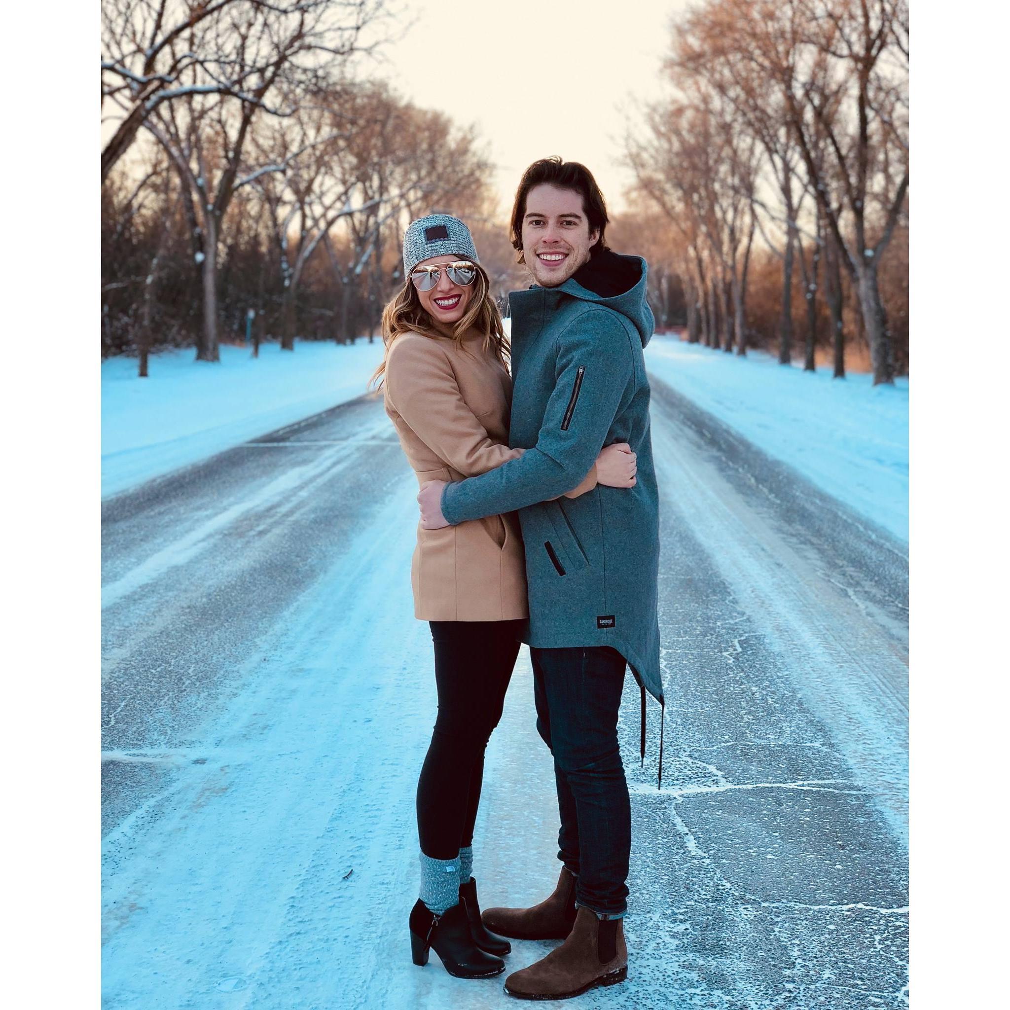 Our first Christmas together in Weyburn