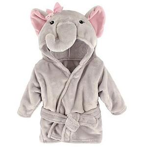 BabyVision® Hudson Baby® Pink Elephant Animal Bathrobe