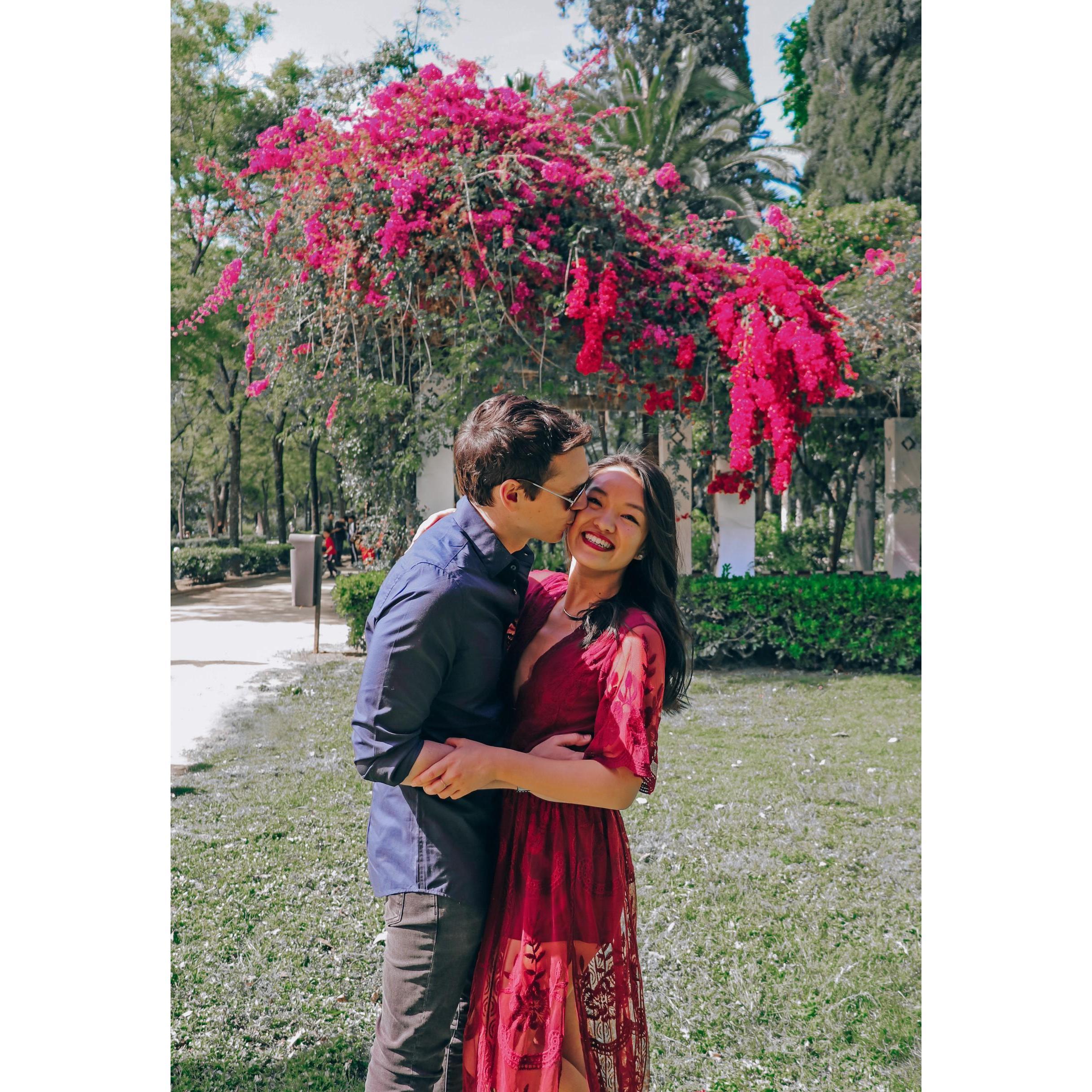 Strolling through Parque Maria Luisa in Sevilla