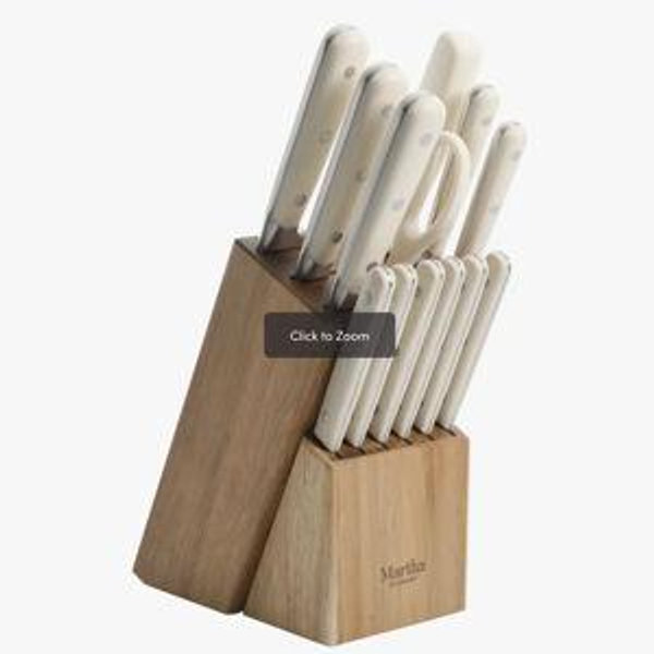 14 Piece Knife Block Set - White, Stainless Steel (18/10)