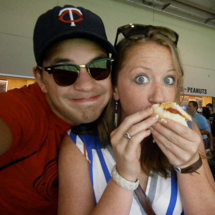 Enjoying the snacks at Target Field.