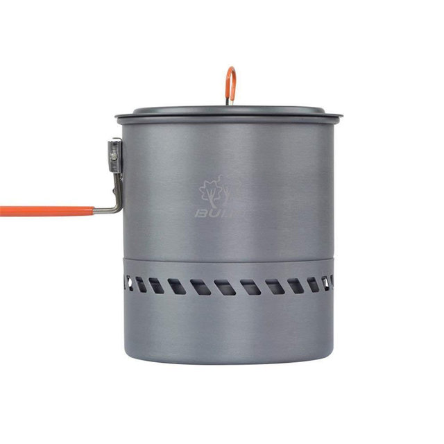 Bulin Camping Cooking Pot Heat Exchanger Outdoor Camp Pot 1.5 Liter Lightweight Backpacking Hiking Pot - Outstanding Boil Times & Save Fuel
