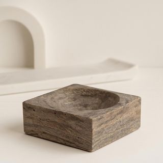 Travertine Medium Square Bowl