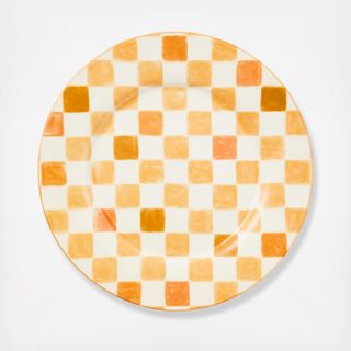 Check Stoneware Round Platter