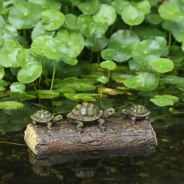 Three Turtle Floating Sculptures - Pond Decoration, Turtle Statue, Water Landscape Garden Floating Decoration