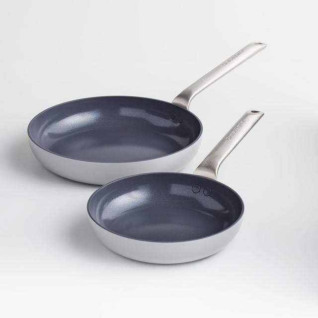 Crate & Barrel EvenCook Ceramic™ Grey Ceramic Nonstick Fry Pans, Set of 2