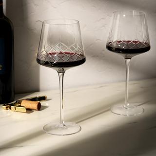 Admiral Crystal Burgundy Wine Glass, Set of 2