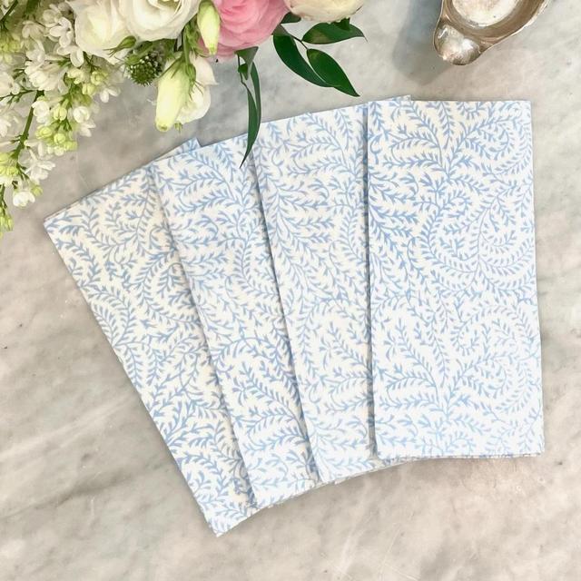 Julia Amory Blue Wisteria Dinner Napkins, Set of 4