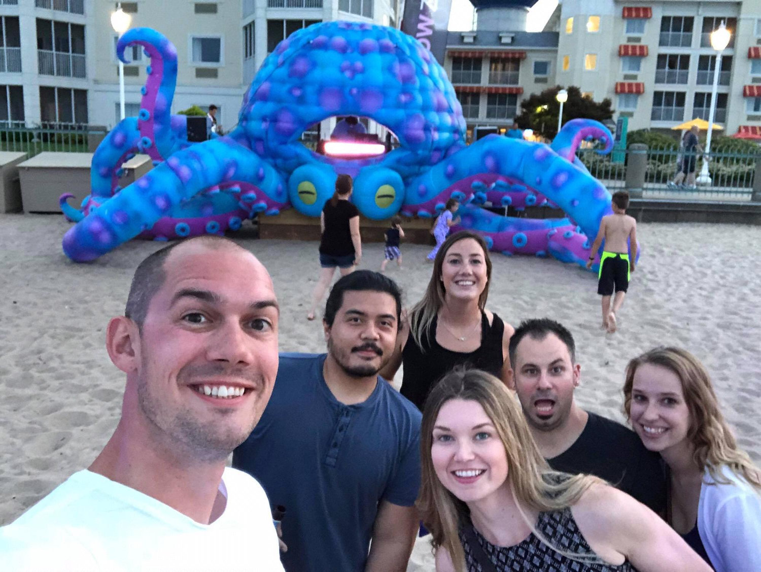 Kaylah and A.P. with Ip, Karen, Ken, and Megan at Cedar Point in Sandusky, OH.