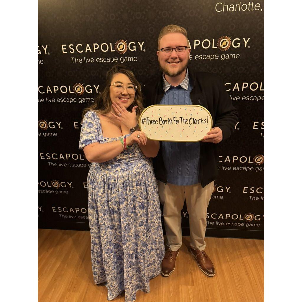 moments after she said "yes"