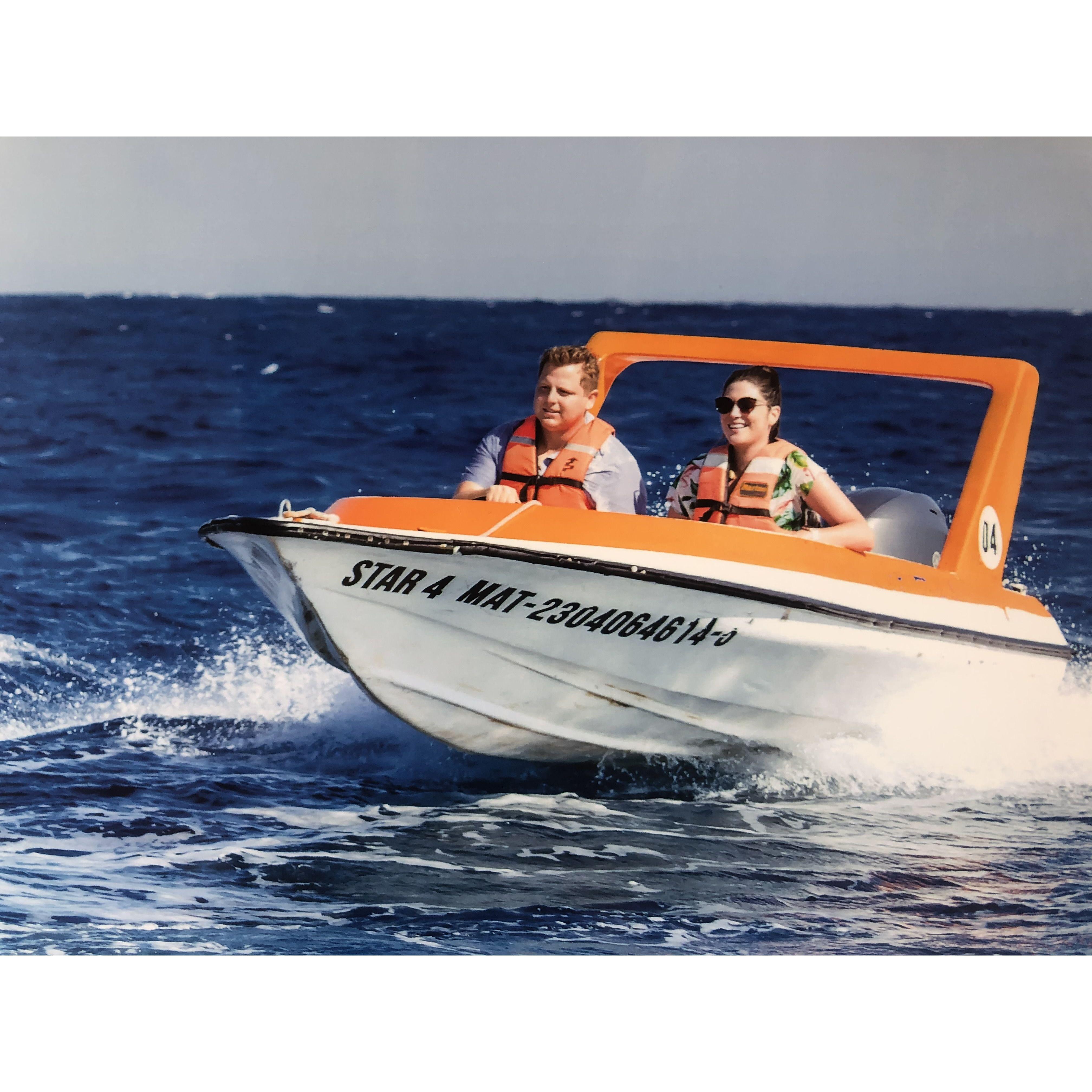 We also got to drive a fun little speed boat in Mexico!

February 2020.