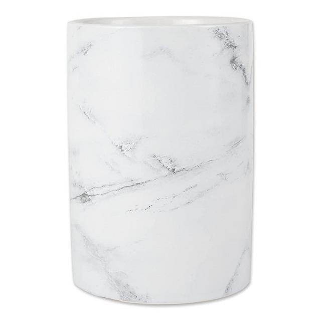 DII Kitchen Accessories Collection Ceramic, Utensil Holder, White Marble